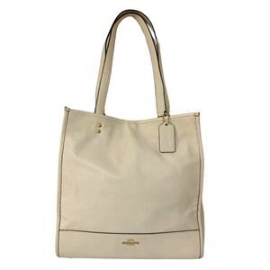 Coach 1921 Pebbled Leather City Tote Chalk Ivory Shoulder Bag Large Purse